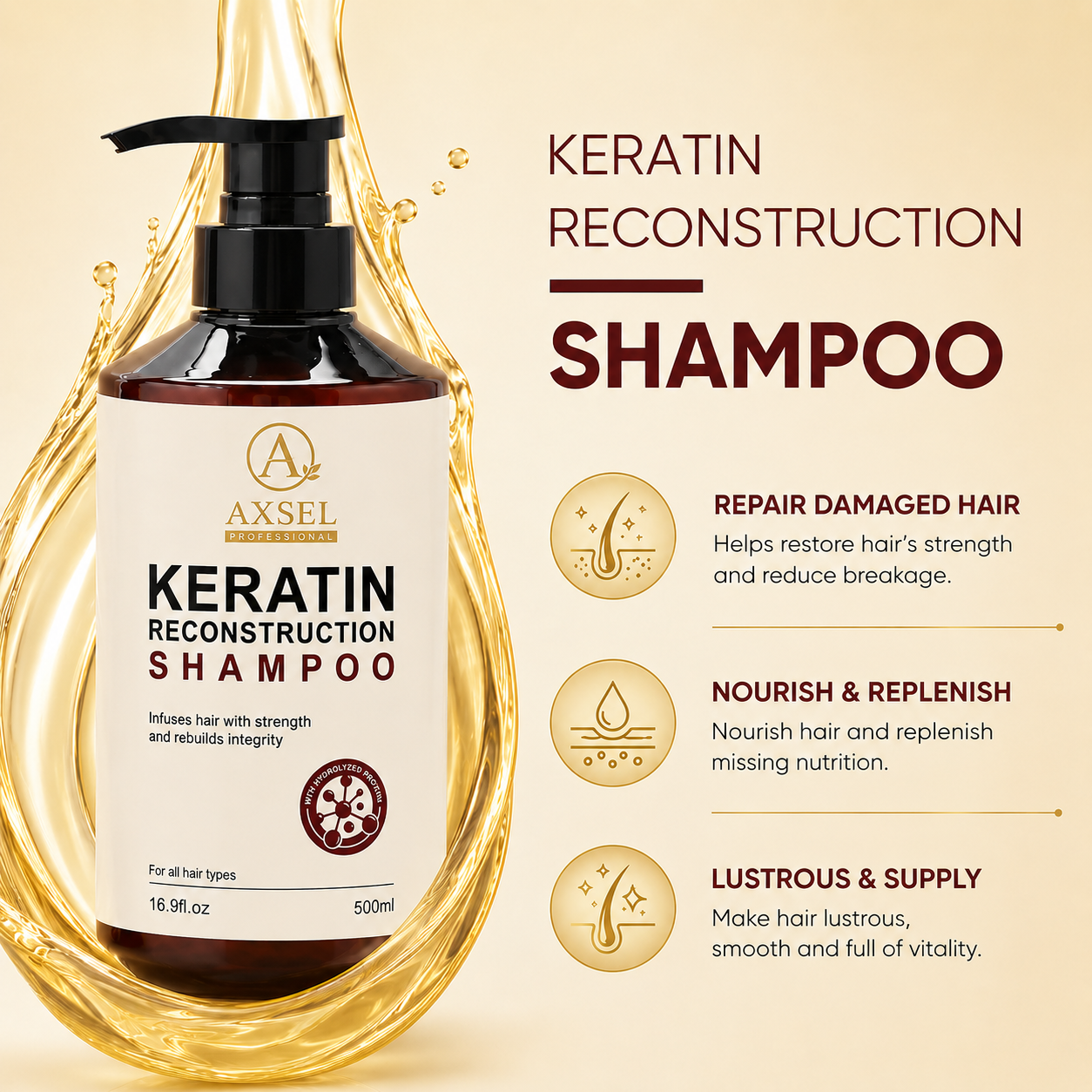 AXSEL Keratin Hair Care Collection