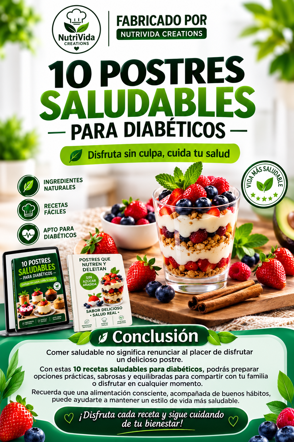 10 postres saludables para diabetico